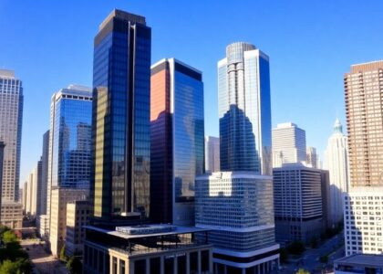 Edificios de negocios y calles canadienses.