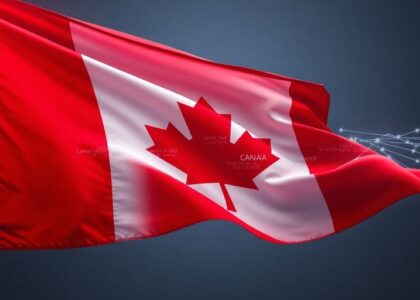 Bandera de Canadá con luces digitales