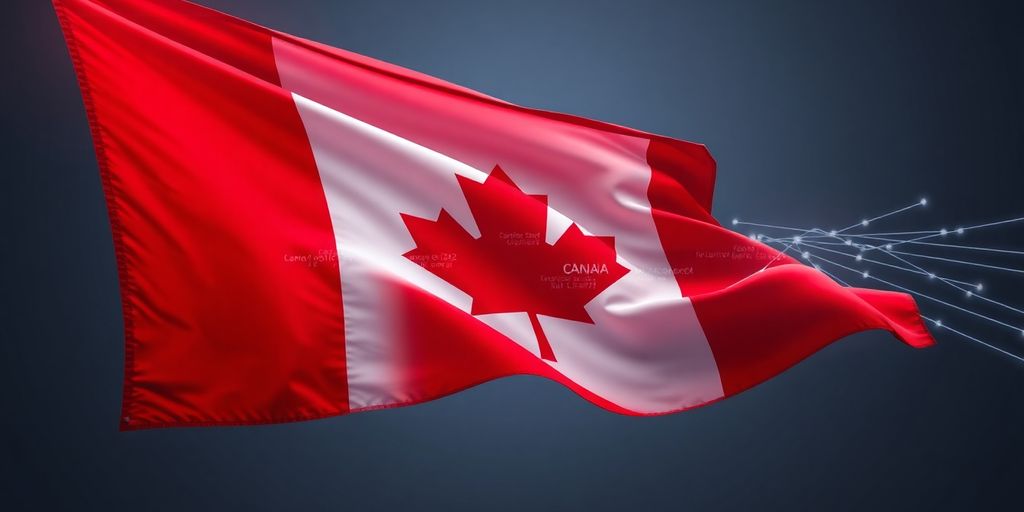 Bandera de Canadá con luces digitales