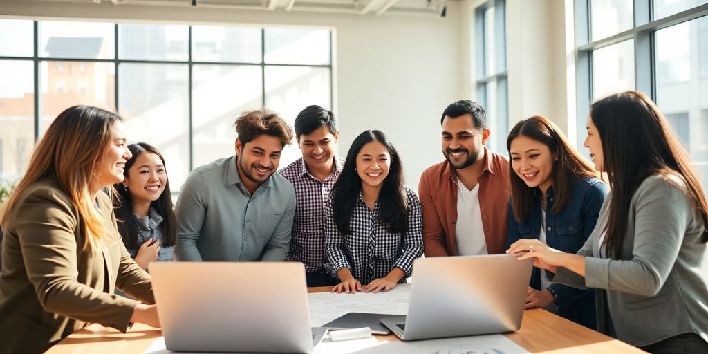 Emprendedores hispanos planeando negocios en Canadá.