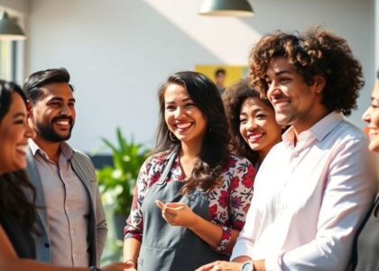 Latinoamericanos trabajando juntos en Canadá.