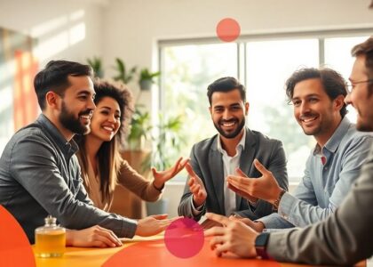 Personas diversas trabajando juntas en una oficina moderna.