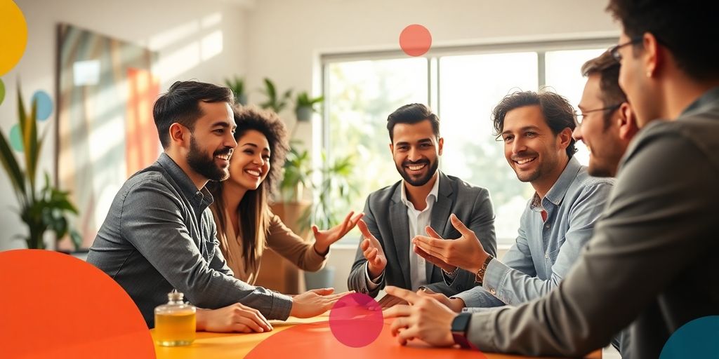 Personas diversas trabajando juntas en una oficina moderna.