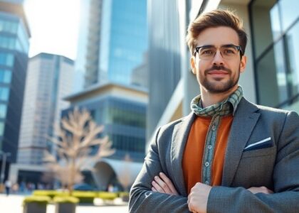 Emprendedor exitoso trabajando en Canadá.